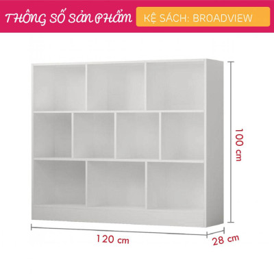 Giá sách bằng gỗ kiểu dáng tiện dụng SMLIFE Broadview