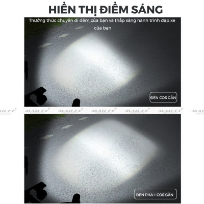 Đèn Xe Đạp Trước CYC 1600 Lumens Chống Chói Có kèm Remote và Giá đỡ, thời gian sử dụng lên đến 11h (tùy chế độ) Đi Đêm Địa Hình Có pha/cos - Mai Lee