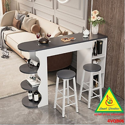 Quầy bar mini, quầy bar kiêm vách ngăn phòng khách nhà bếp 4VQB06 ( Không kèm ghế )- NỘI THẤT LẮP RÁP VIENDONGADV