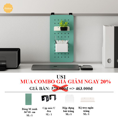 Bảng lỗ Pegboard kim lọai Dola Home móc vách ngăn văn phòng làm việc, móc cửa sổ KHÔNG khoan tường