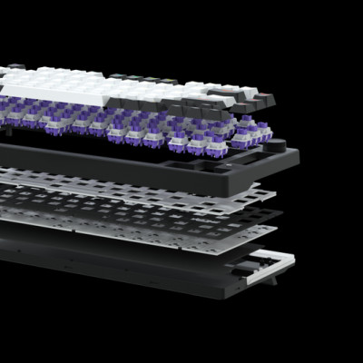 Bàn phím cơ Gaming DAREU EK75 WHITE (2 sides RGB strip, White Led, PBT Double Shot, DareU FIREFLY sw)- Hàng chính hãng