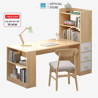 Bàn Làm Việc Kết Hợp Tủ Sách Hiện Đại Thương Hiệu SIB Decor BLV01