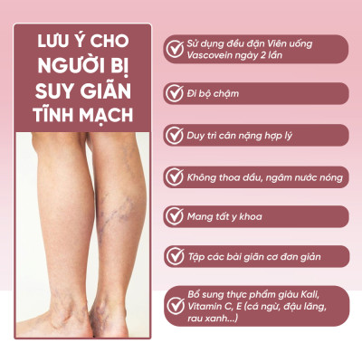 Liệu trình suy giãn tĩnh mạch Vascovein Dân Khang 4 món (3 viên uống và 1 kem) giúp giảm sưng đau tê phù chân