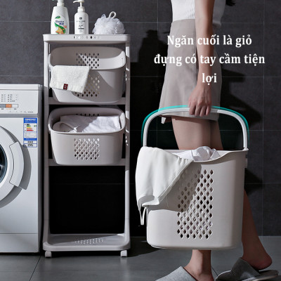 Kệ đựng đồ đa năng 3 tầng có bánh xe dễ dàng di chuyển