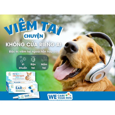 BOSSEN - EARSOL Hỗ trợ giảm Viêm Tai Ngoài hỗn hợp cho Chó Mèo - Tuýp 10g