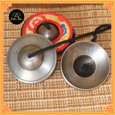 Chuông thiền Tây Tạng Tingsha Cymsha Cymbals Chiêng đồng thủ công Mật tông Chuông Yoga Chập Cheng Chũm Chọe kèm bao gấm