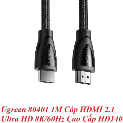 Ugreen UG80401HD140TK 1M 8K 60Hz 4K 120hz màu đen Cáp HDMI 2.1 Ultra HD Cao Cấp - HÀNG CHÍNH HÃNG