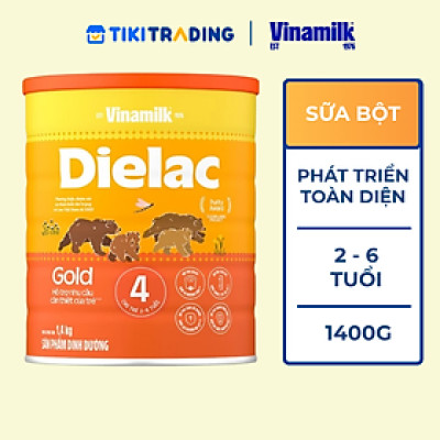 Sữa bột Vinamilk Dielac Alpha Gold 4 1400g (cho trẻ từ 2- 6 tuổi)