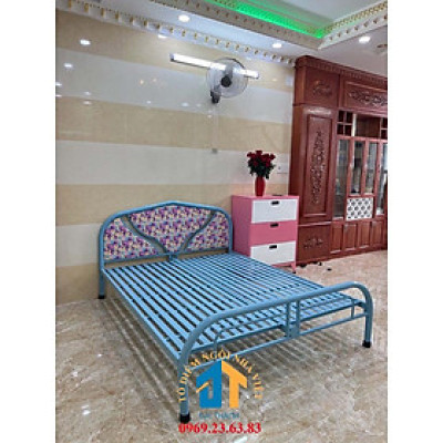 Giường sắt cao ĐẠI THÀNH cấp mẫu mới 1m8X2m màu xanh