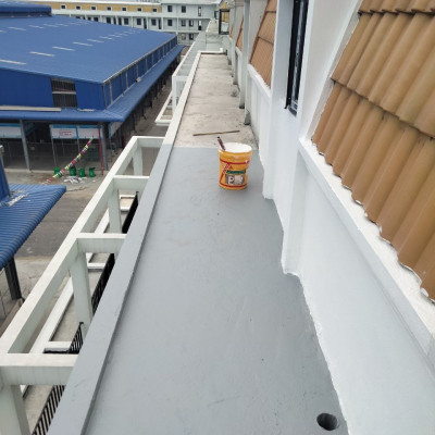 Sơn chống thấm vách tường ngoài trời, chống thấm máng xối lộ thiên-Sika RainTite Grey (thùng 4kg)