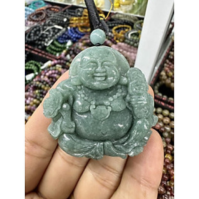 Mặt dây chuyền phật Di Lặc phong thủy đá lam ngọc 