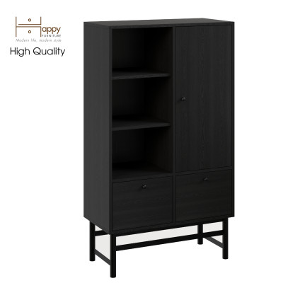 [Happy Home Furniture] CATY , Kệ sách 2 ngăn kéo 1 cửa mở - chân sắt ,  80cm x 39cm x 140cm (DxRxC), KSA_024