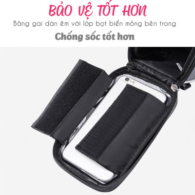 Hộp Túi Treo Khung Gắn Sườn Trước Xe Đạp Có Giá Đỡ Đựng Điện Thoại Màn Hình Cảm Ứng Dưới 6.5 Inch Chống Thấm Nước Mai Lee Cycling - Hàng Chính Hãng