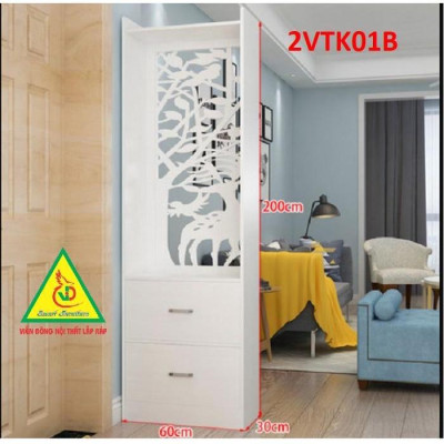 Tủ kệ trang trí kiêm vách ngăn phòng khách , nhà bếp 2VTK01 - Nội thất lắp ráp Viendong Adv