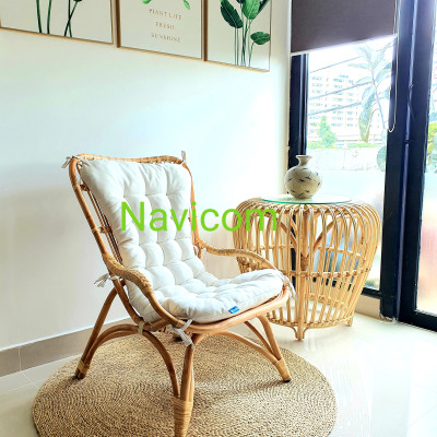 Ghế thư giãn, đọc sách mây tự nhiên ( kèm nệm)
