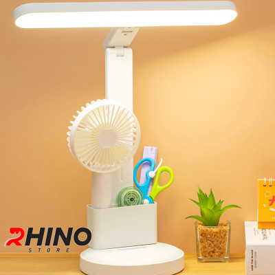 Đèn học LED 3 ánh sáng bảo vệ mắt chống cận cảm ứng Rhino L202, tích điện đa năng làm việc, để bàn học
