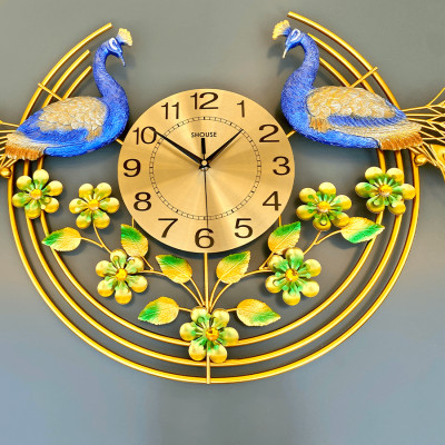 Đồng Hồ Treo Tường Con Chim Công Khổng Tước Kim Trôi A808 Nghệ Thuật Cao Cấp Shouse hiện đại quà tặng tân gia nhà mới