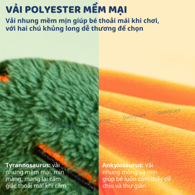 Gấu bông, thú nhồi bông khủng long T-rex xanh cao cấp Mideer Stuffed Animal