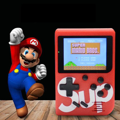 Máy chơi game cầm tay 4 nút SUP hơn 400 trò vui nhộn, tuỳ chọn thêm tay cầm, kết nối được với TV (Giao màu ngẫu nhiên) - Hàng nhập khẩu