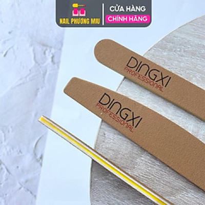 Dũa Da Bò Dingxi Màu Nâu Vàng Độ Nhám 100/180 Làm Nail, Dũa Móng Dày Nhiều Form Thẳng, Kim Cương, Cong, Bầu, Tròn Nail Phương Miu
