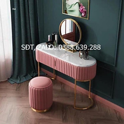 Bàn trang điểm nỉ mặt đá gương (đèn led)