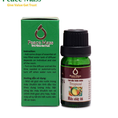 TD10ml-KX6 Combo Tinh Dầu Miền Nhiệt Đới Peace Mass 10ml - Bộ Kẹp Xe Ô tô - Tropical Summer
