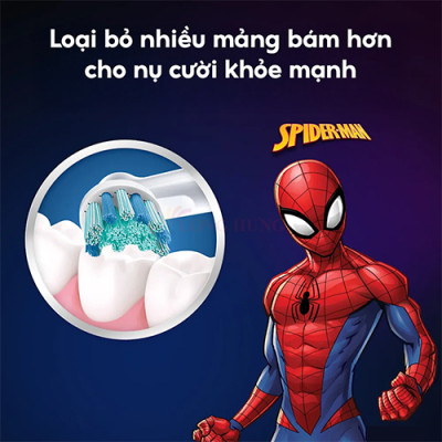 Đầu bàn chải điện trẻ em Oral-B Kids 3+ Superior Clean Spider-Man EB10s 20180342 (Set 2 cái) - Hàng chính hãng