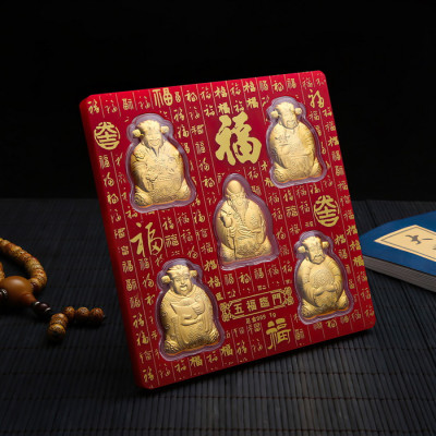 Bộ 5 Ông Thần Tài Ngũ Phúc Lâm Môn mạ vàng may mắn