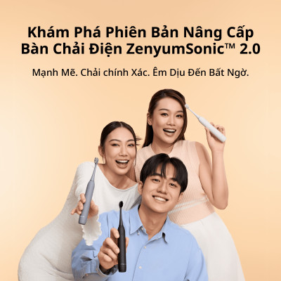 [Chính Hãng] Bàn Chải Đánh Răng Điện Zenyum Sonic MỚI 2.0 - Màu Trắng - Công Nghệ Singapore