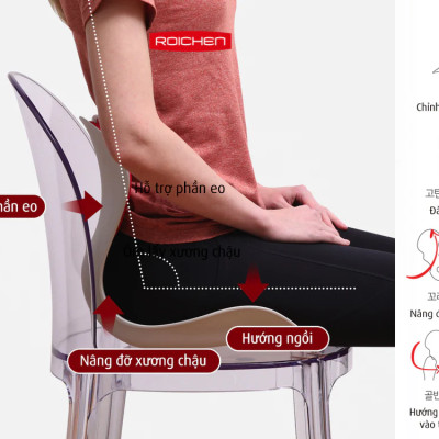Ghế chỉnh dáng ngồi đúng Roichen Giant, dành cho nam nữ cân nặng 70- 90kg, lớn hơn, thoải mái hơn