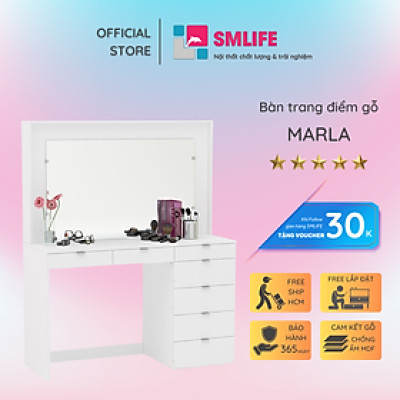 Bàn trang điểm gương đèn sang trọng SMLIFE Marla