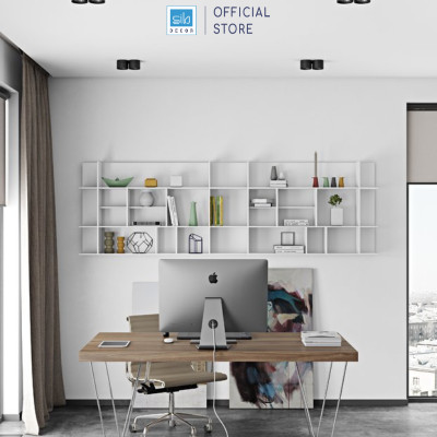 Kệ Gỗ Trang Trí Treo Tường Màu Trắng Hiện Đại SIB Decor KT702