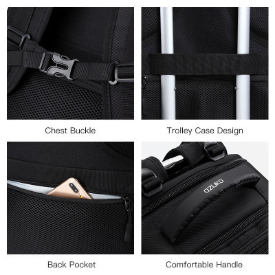 Balo du lịch cỡ lớn OZUKO chống thấm nước tiện dụng cho nam