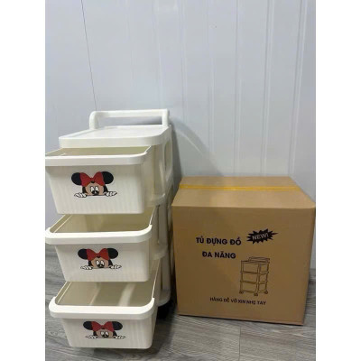 Kệ Để Đồ Đa Năng Yami New 5288 – Có Tay Cầm Đẩy Tiện Lợi, Kệ Đựng Đồ Ngăn Kéo Có Bánh Xe - HÀNG CHÍNH HÃNG MINIIN