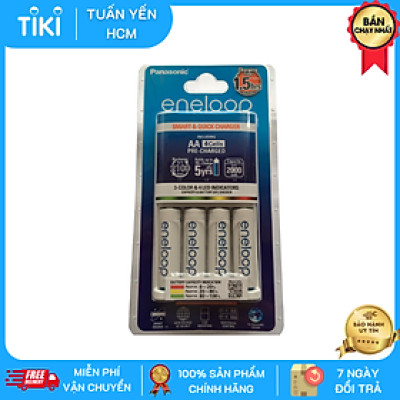 Bộ sạc nhanh pin AA,AAA Eneloop Panasonic K-KJ55MCC40V kèm 4 pin sạc-Hàng chính hãng