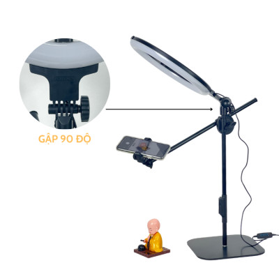 Bộ chân đế và đèn để bàn Yungteng VCT-828 hỗ trợ quay review sản phẩm - review nấu ăn - livestream để bàn -Hàng chính hãng 