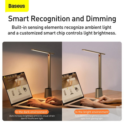 Đèn để bàn thông minh Baseus Smart Eye Series Charging Folding Reading Desk Lamp (Cảm biến ánh sáng tự động, pin sạc, 3000k - 6000k Full-Spectrum, Foldable and Rechargeable Reading Lamp) - Hàng chính hãng