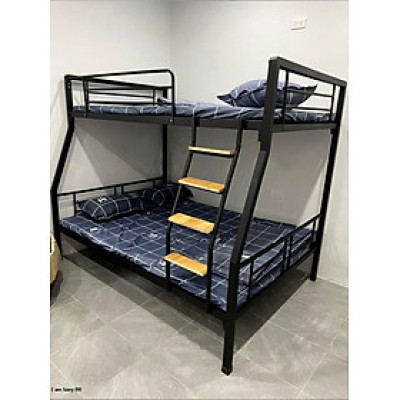 Giường sắt hai tầng giá cực sốc nhiều kích thước màu đen