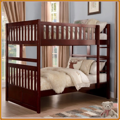 Giường 2 tầng Tundo màu nâu trên 1m4 dưới 1m4