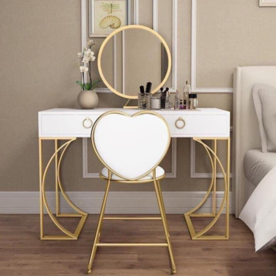 Hàng Siêu Cấp Bộ bàn ghế trang điểm: Bàn phấn hộp vuông 2 ngăn kèm gương hiện đại  - Giá Tại Xưởng