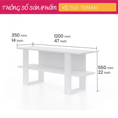 Kệ TV gỗ phòng ngủ dạng thấp SMLIFE Temari