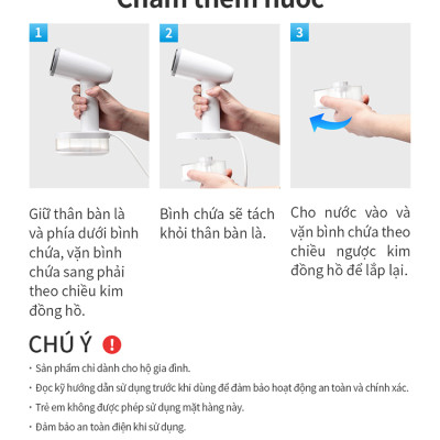 Bàn ủi hơi nước cầm tay Lock&Lock ENI223WHT 1600W - Hàng chính hãng