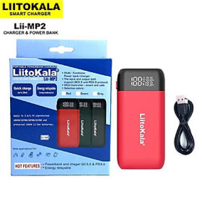 Hộp Sạc Pin 18650 21700 Li-ion LiitoKala MP2 Kiêm Hộp Sạc Dự Phòng QC3.0 PD3.0 Tháo Lắp Dễ Dàng