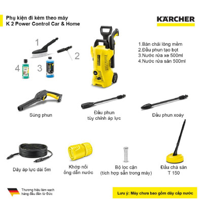 Máy phun rửa áp lực cao Karcher K 2 Power Control Car & Home