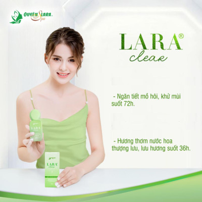 COMBO Xịt Khử Mùi Hôi Nách LARA CLEAR 40ml & AROMA 50ml, Khử Mùi Toàn Thân, Ngăn Tiết Mồ Hôi