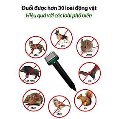 Máy Đuổi Chuột , Rắn , Chim Ngoài Trời Bằng Sóng Siêu Âm – Tự Sạc Mặt Trời, Chống Thấm Tốt