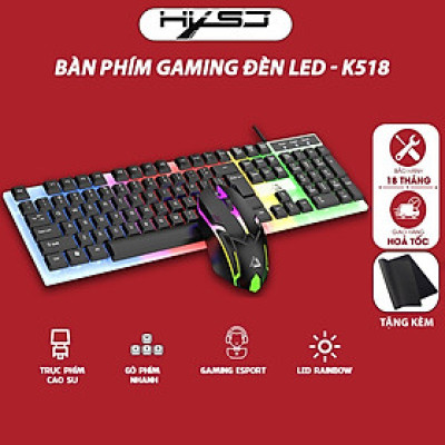 Bàn phím giả cơ G21 kèm chuột, bàn phím máy tính chống nước led rgb chơi game làm việc văn phòng cho PC laptop - hàng chính hãng