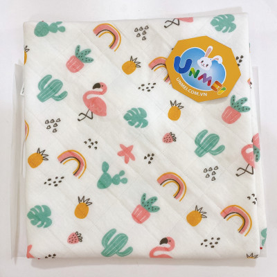 (Hàng Cao Cấp) Khăn Tắm, Chăn Đắp Unmei 3 Lớp Vải Xô Mềm, Thấm Hút Và Thoáng Khí Cho Bé Từ Sơ Sinh (Kích thước 90x90)