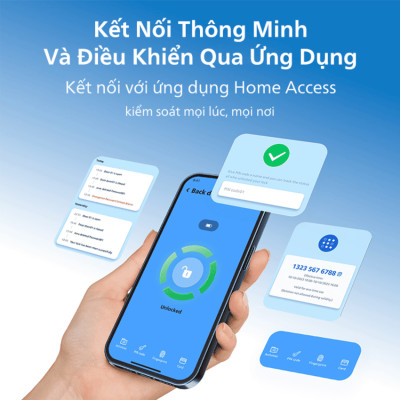 Bộ khóa cửa thông minh Gateway điều khiển từ xa, vân tay, thẻ từ, mật khẩu và chìa cơ, tích hợp kèm chuông cửa Philips DDL801-5HBS - Hàng chính hãng
