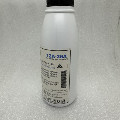 Mực Nạp, Mực chai 12A-26A dùng cho máy in 2900, 3300, 6650, ... Hp 1020, P2035, Pro 400, P1320 Trọng lượng 140g đậm đẹp - Hàng chính hãng